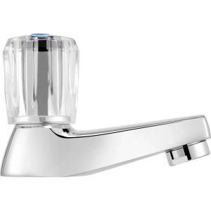 Kaltwasserventil Ledro Chrom, stehende Armatur für Waschbecken im Gäste-WC.