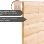 Detailaufnahme Karibu Sauna Leona: 38mm Fichtenholzbohlen mit Nut-Feder-Verbindung.
