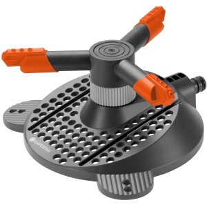 GARDENA Classic Kreisregner Samba, Regner für kleine bis mittlere Flächen. Schwarz/Orange.