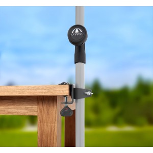 Doppler Tischklammer für Gartenschirm, anthrazit, zur Befestigung am Tisch.
