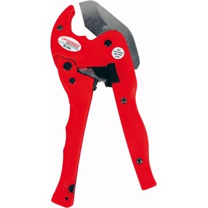 Rothenberger Kunststoffrohrschere Premium, rot, bis Ø 42 mm. Zange zum Schneiden von Kunststoffrohren.