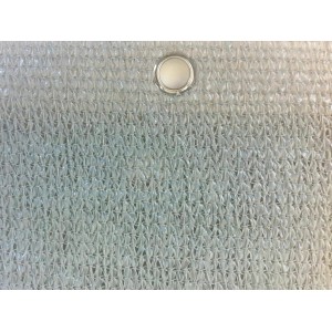 Detailaufnahme Balkonsichtschutz Grau-Anthrazit mit Öse, Floracord Balkonverkleidung.