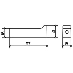 Technische Zeichnung Keuco Edition 11 Bademantelhaken, verchromt, mit Maßangaben.