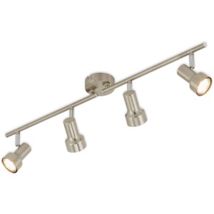 Briloner LED-Spot mit 4 Strahlern in Nickel matt, ideal für Wohnräume.