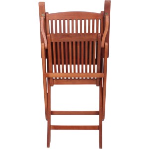 Zusammengeklappter Klapparmstuhl Stockholm, 2er-Set aus Eukalyptusholz für den Garten.