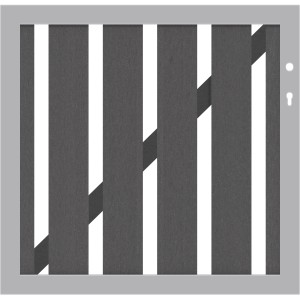 Sichtschutz-Element Vorgarten-Tor Raja WPC Alu XL rechts Anthrazit 98 cm x 95 cm