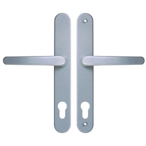 Roro Drücker-Garnitur, 92 mm, Silber, für Innen- und Außentüren.