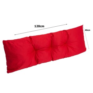 Rotes Palettenkissen Rückenkissen, 120x40 cm, für Gartenmöbel & Palettenmöbel.