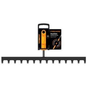 Fiskars OneClick Rechen mit 14 Zinken, orange-schwarz, für Kombisysteme.