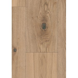 Parador Parkett 3060 Living Eiche Weiß matt Landhausdiele, Detailansicht der Holzstruktur mit Astlöchern.