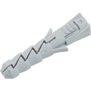 Grauer LUX Spreizdübel, 10x50 mm, für Beton und Ziegel, geeignet für leichte Lasten.