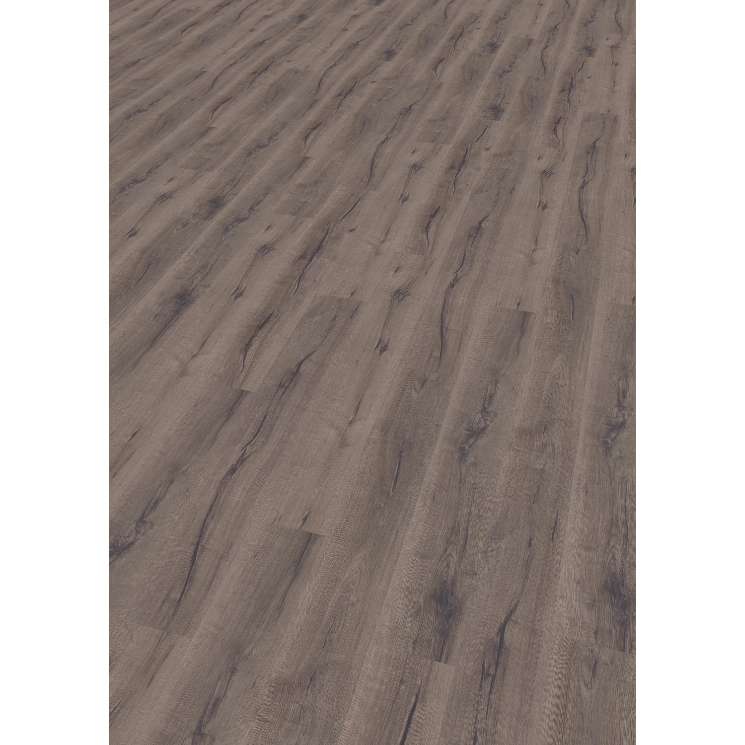 Laminatboden Excellent Eiche Ambience, dunkles Eichen-Dekor mit Holzstruktur.