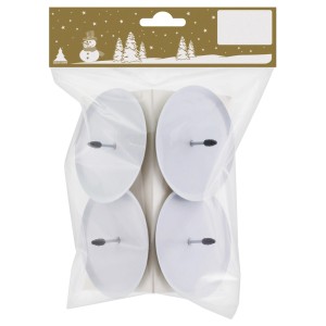 Kerzenhalter Metall Ø 7,5 cm Weiß 4 Stück