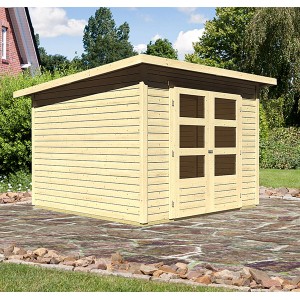 Karibu Holz-Gartenhaus Sitten 4 Natur 242 cm x 242 cm