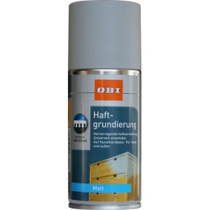OBI Haftgrundierung Spray, Grau matt, 150ml Dose. Grundierspray für Holz, Metall, Kunststoff.
