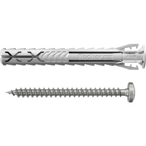 Fischer Spreizdübel SX Plus S mit Schraube, 8x65mm, 4 Stück, für sichere Befestigungen.