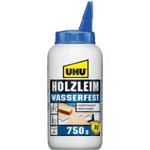 Uhu Holzleim Wasserfest 750g, Weißleim für Holz und Holzwerkstoffe.