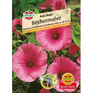 Sperli Bechermalve Ruby Regis Rosa Blumensamen, dunkelrosa Blüten.