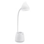 Weiße Philips LED Schreibtischleuchte Hat mit Akku und Stiftehalter.