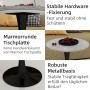okwish Couchtisch mit Marmor Tischplatte Wohnzimmer Esszimmer 70x70x72cm Grau_8