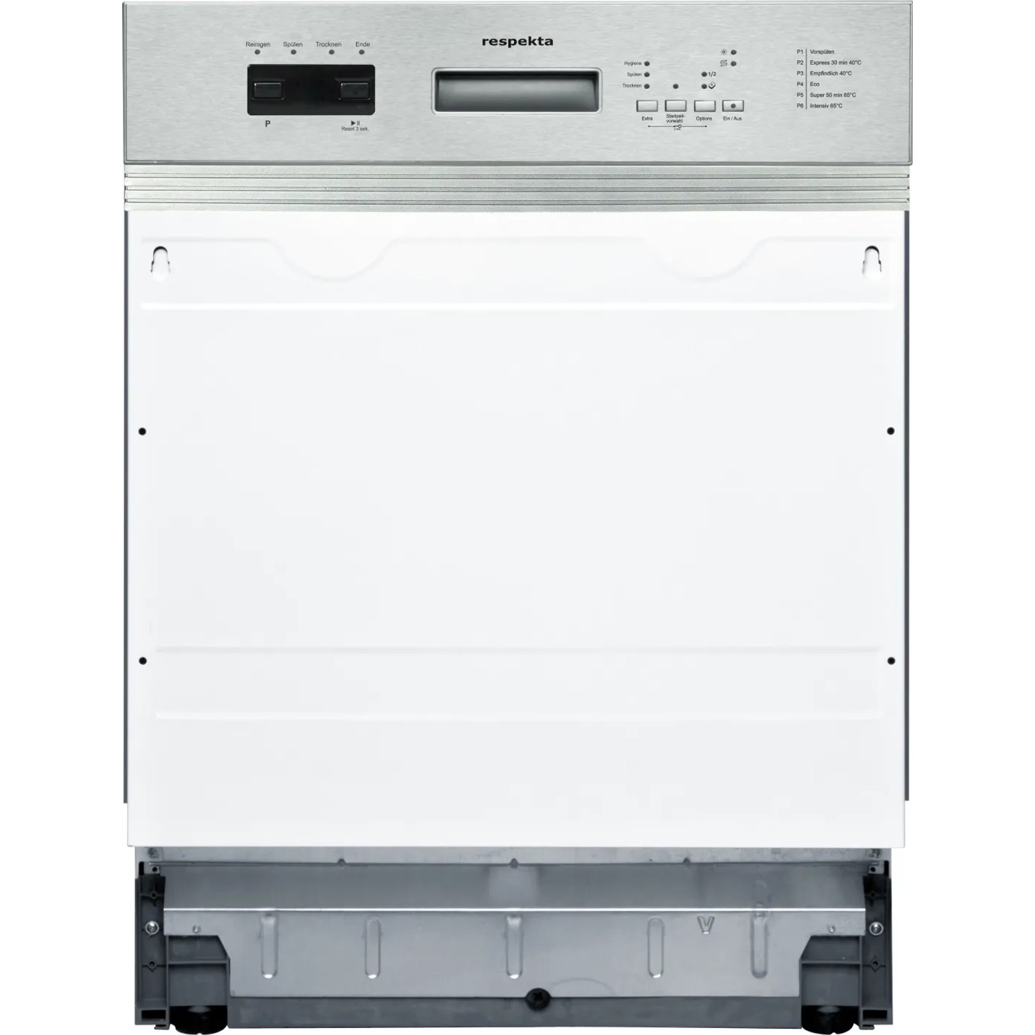 Respekta Geschirrspüler teilintegriert, Edelstahl-Optik, passend zur Economy Küchenzeile.