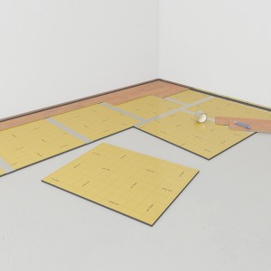 Verlegung der Selitflex® Thermo-Trittschalldämmung 10 mm mit Aquastop unter Laminat.