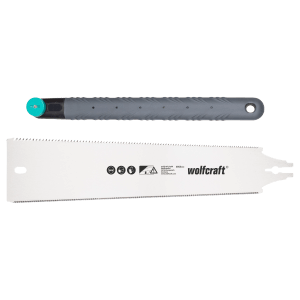 Wolfcraft Japansäge 330 mm mit grauem Griff und Sägeblatt für präzise Schnitte.