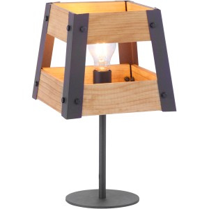 Just Light. Tischleuchte Crate Holz Natur 1-flammig