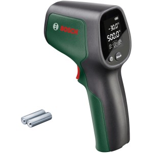 Bosch UniversalTemp Infrarot-Thermometer mit Batterien, Messbereich -30°C bis +500°C. Für Temperaturmessungen.
