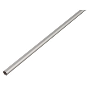 Silbernes Aluminium Rundrohr, 6 mm Durchmesser, 2000 mm lang.