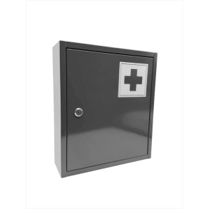 Relaxdays Medizinschrank Eisen Grau Abschließbar 36 x 31 x 10 cm 2,3 kg