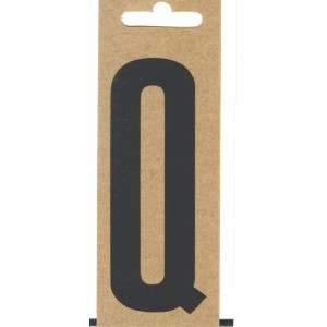 Schwarzer Folien-Buchstabe Q, selbstklebend, 100 mm hoch, für Boote und Briefkästen.