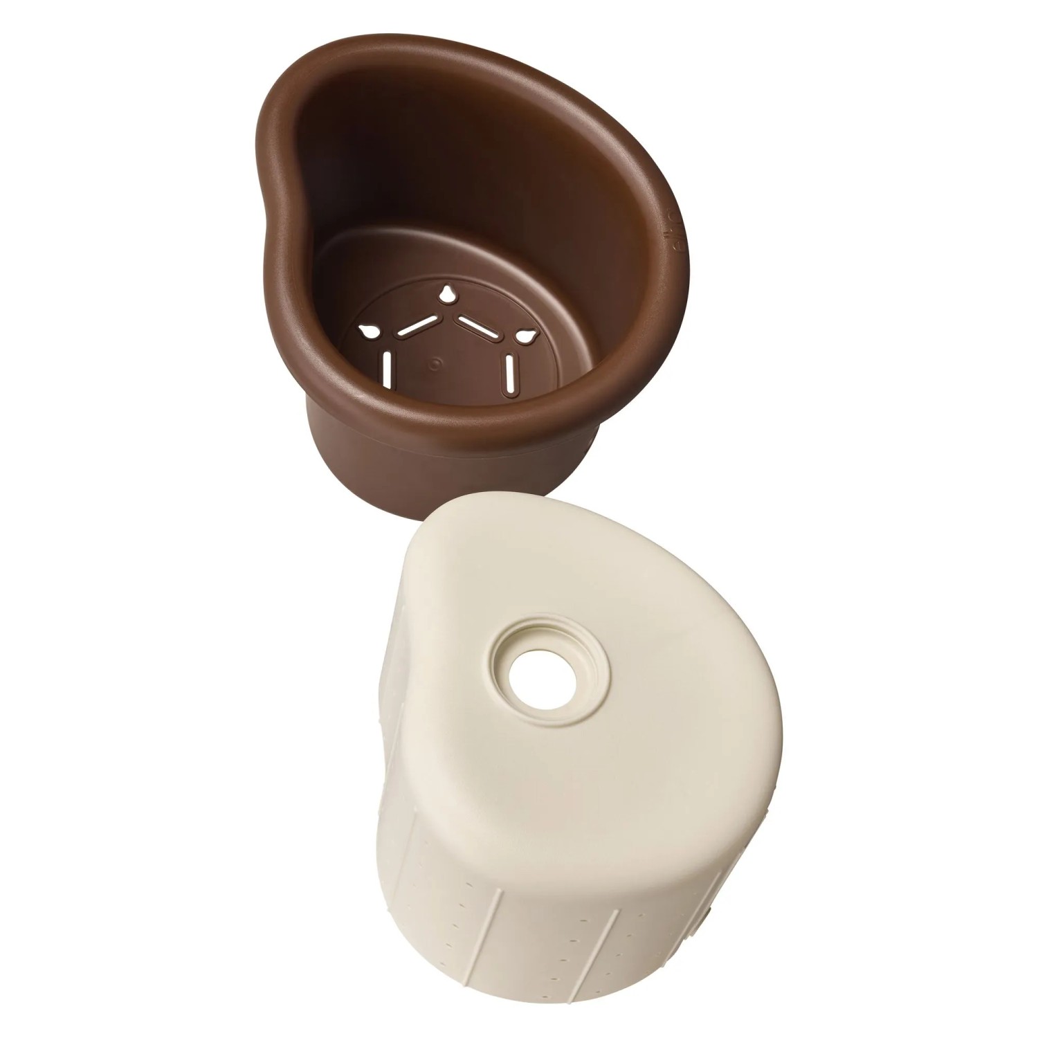 Elho Vogelhaus Organic, 25 cm, braun-weiß, zerlegt. Modernes Design für Garten und Balkon.