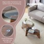 okwish Beistelltisch mit Sicherheitsglas Fächerförmiges Gestell Esszimmer Büro 105x60x35cm Braun_6