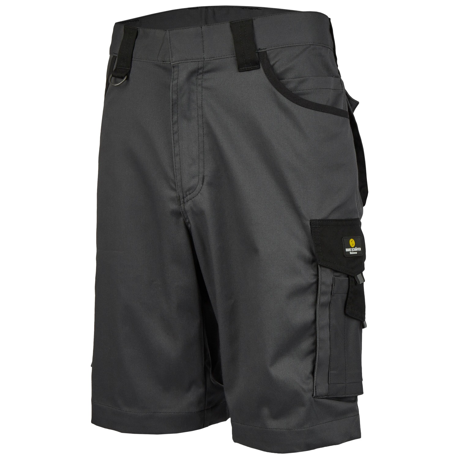 Hans Schäfer Arbeitshose Short Athos, grau-schwarz, Gr. 48. Kurze, robuste Workwear Hose mit vielen Taschen.