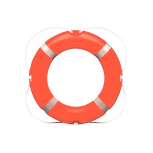 Seilflechter Rettungsring, SOLAS-zertifiziert, 650 mm, orange mit Reflexstreifen.