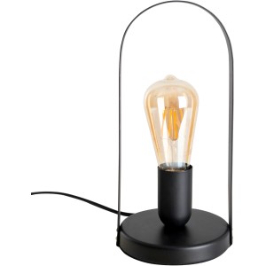 Schwarze Näve Tischleuchte Faro aus Metall, 28,5 cm hoch, mit Filament Leuchtmittel.