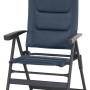 Dunkelblauer Siena Garden Campingsessel Premium mit AirMesh-Bezug und anthrazitfarbenem Gestell.