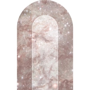 Selbstklebende Fototapete Mauve Diamond von Komar, Vlies, 127x200 cm, mit Marmor- und Sternenmuster.
