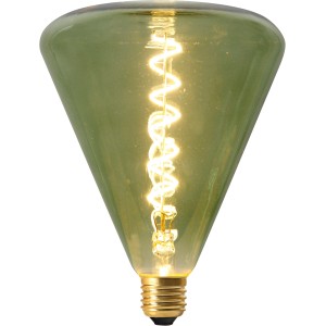 Näve LED-Leuchtmittel E27 Dilly, 4W, extra warmes Licht, gräuliches Glas, spiralförmiges Leuchtmittel.