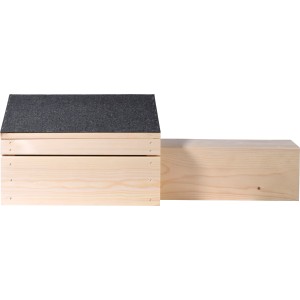 Dobar Igelhaus Bausatz aus Holz mit schwarzem Bitumendach, langer Eingang.
