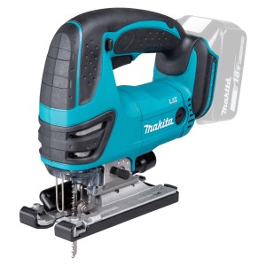 Makita Akku-Pendelhubstichsäge DJV180ZX: Akku-Stichsäge in Türkis und Schwarz mit Akku.