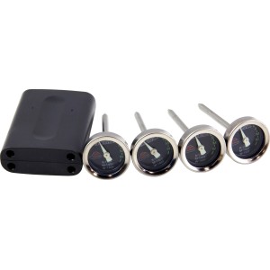 Char-Broil Fleischthermometer Set mit 4 Thermometern und Aufbewahrungsbox.