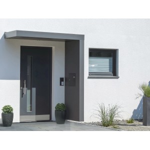 Gutta Rechteckvordach BS PLUS 200 x 90 cm Seite Rechts und Briefkasten Anthrazit