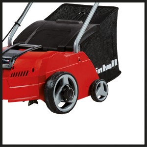 Einhell Elektro-Vertikutierer GC-SA 1231/1 mit Fangkorb, rot/schwarz. Für Rasenpflege.