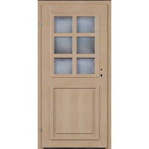 Roro Nebeneingangstür aus Fichte mit Ornamentglas, DIN links, 110x210 cm.