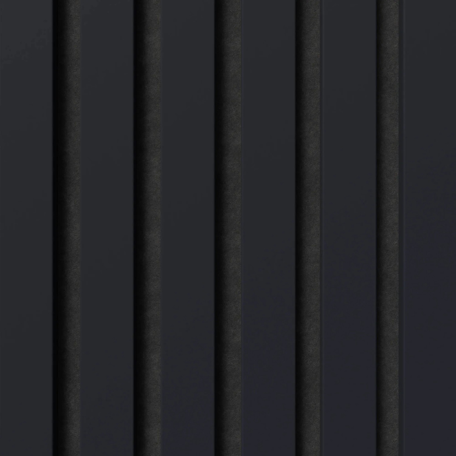 Akustikpaneel Indigoblau mit schwarzen Filzstreifen, 60x240 cm, zur Wand- und Deckenmontage.