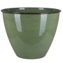 Grüner A.H.G. Metall-Übertopf (Ø 33 cm) mit Ablaufstopfen für Garten & Balkon.