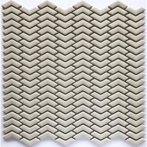 Mosaikmatte Cube 3 Beige aus Glas, 29x29,5cm, für Wandgestaltung. Mosaikfliesen mit Pfeilmuster.