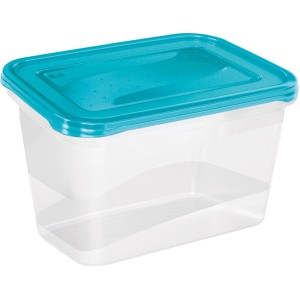 Keeeper Frischhaltedose Fredo Fresh, 2x2L, transparent mit blauem Deckel.